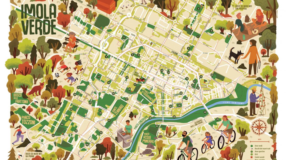 Il verde di Imola in una nuova originale mappa